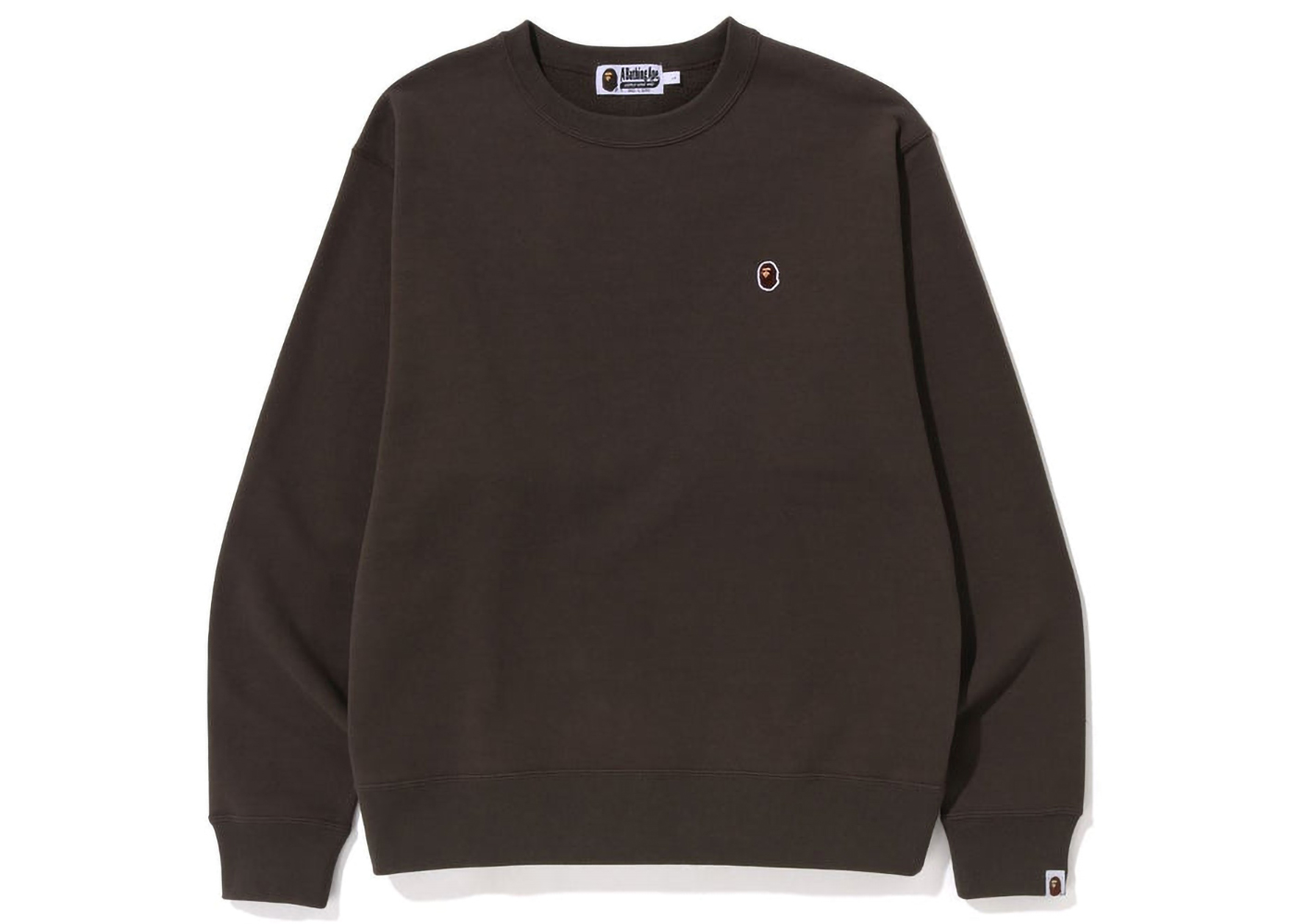 BAPE Ape Head One Point Relaxed Fit Crewneck (SS23) Brown Men's