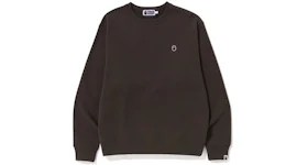 BAPE Ape Head One Point Relaxed Fit Crewneck (SS23) Brown