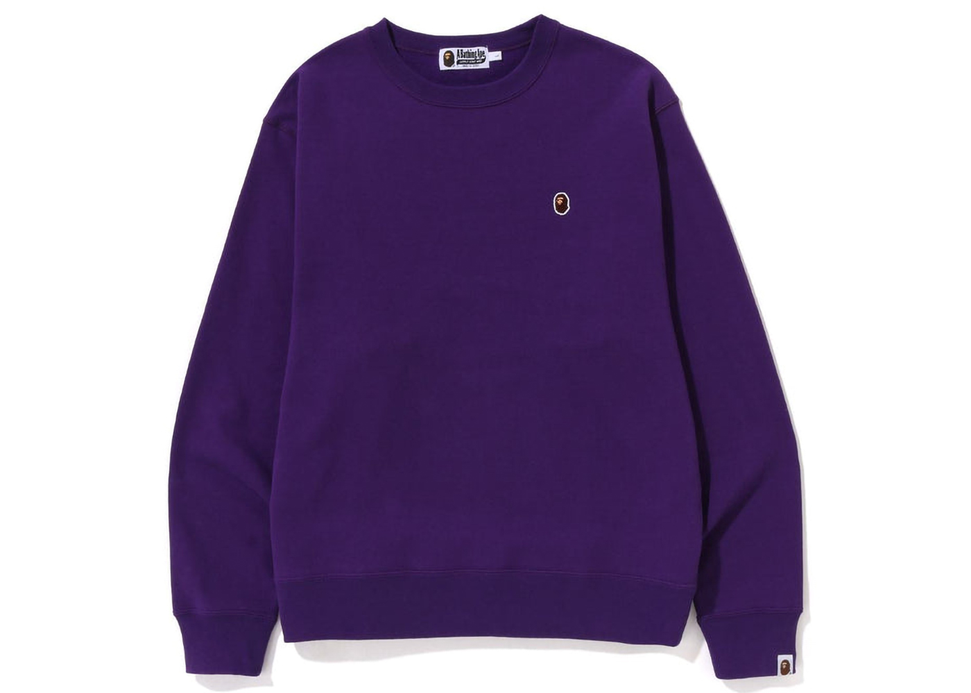 BAPE Ape Head One Point Relaxed Fit Crewneck (SS23) Purple Men's