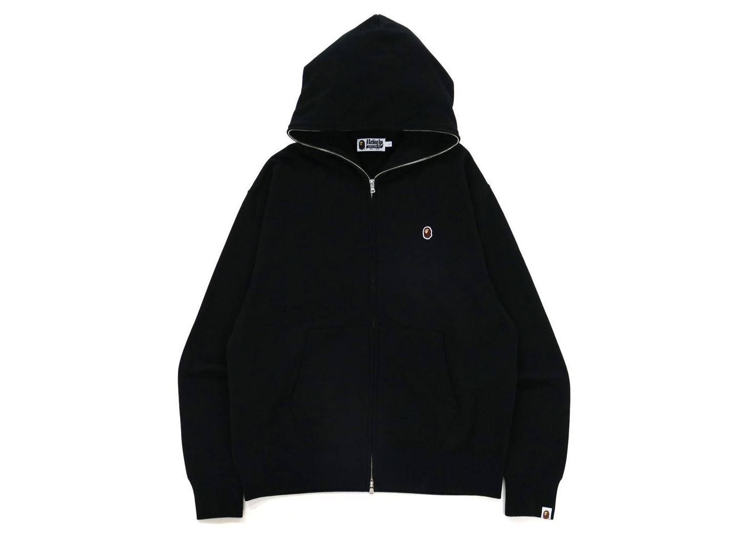 BAPE Ape Head One Point Relaxed Fit Full Zip Hoodie Black - FW21