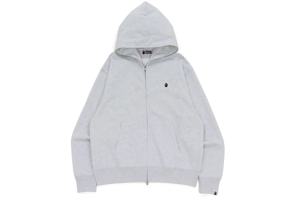 BAPE Ape Head One Point Relaxed Fit Full Zip Hoodie Gray