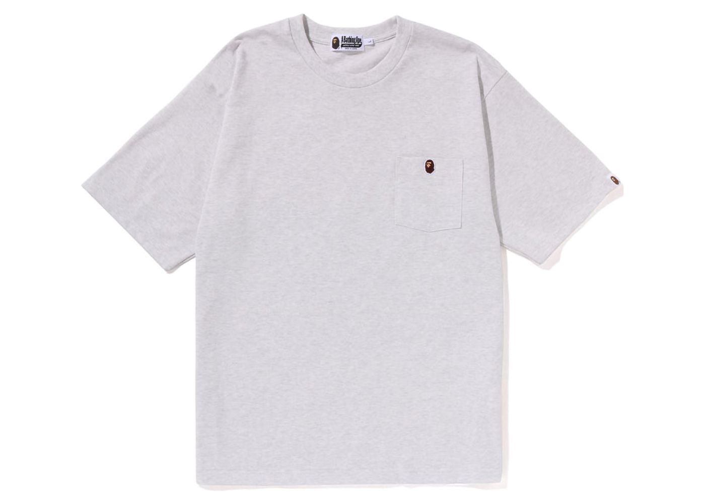 BAPE Ape Head One Point Relaxed Fit Pocket Tee (SS23) Grey Men's