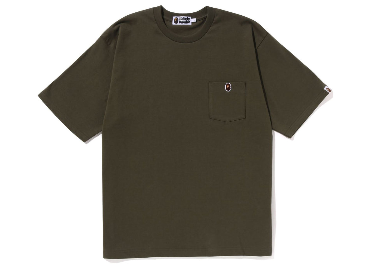 BAPE Reflective Solid Camo Ape Head Relaxed Fit Pocket L/S Tee Black