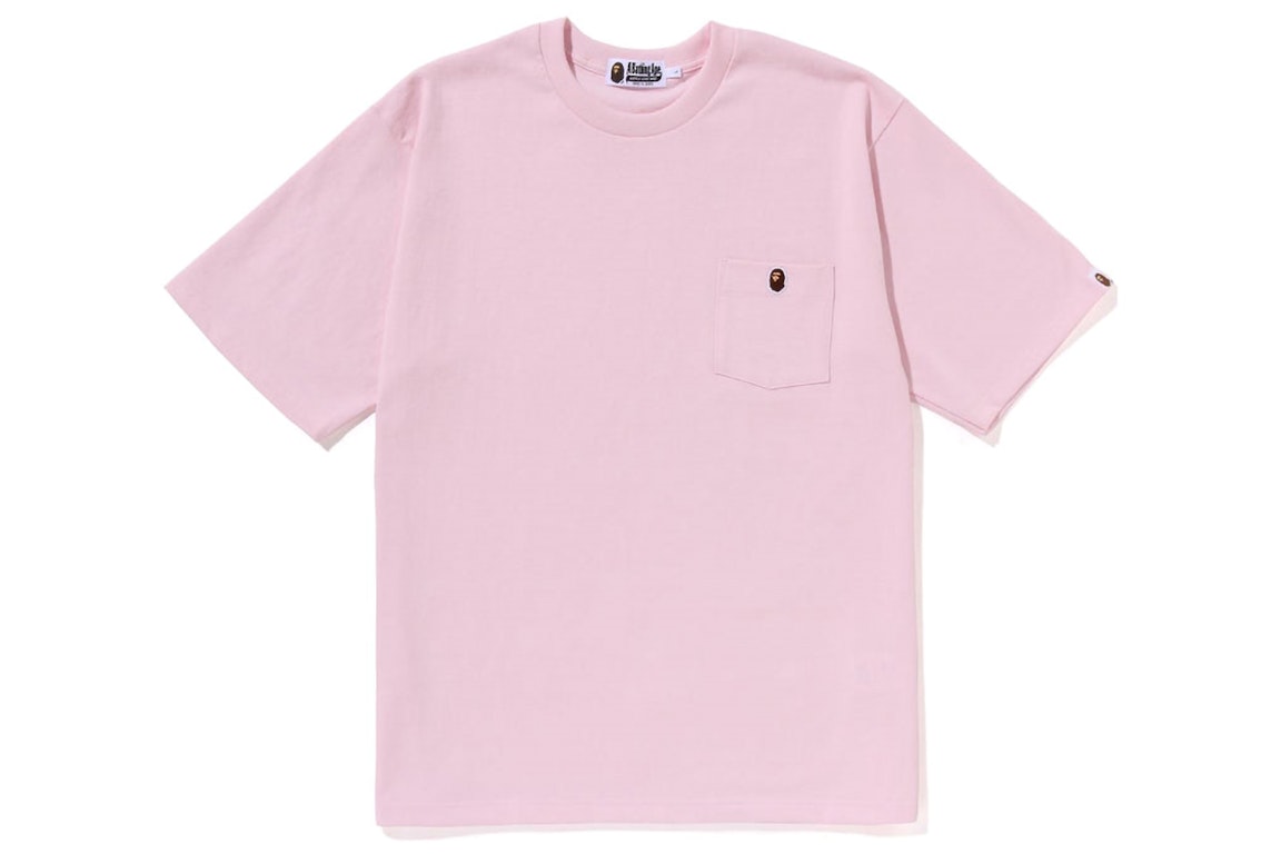 Pre-owned Bape Ape Head One Point Relaxed Fit Pocket Tee (ss23) Pink