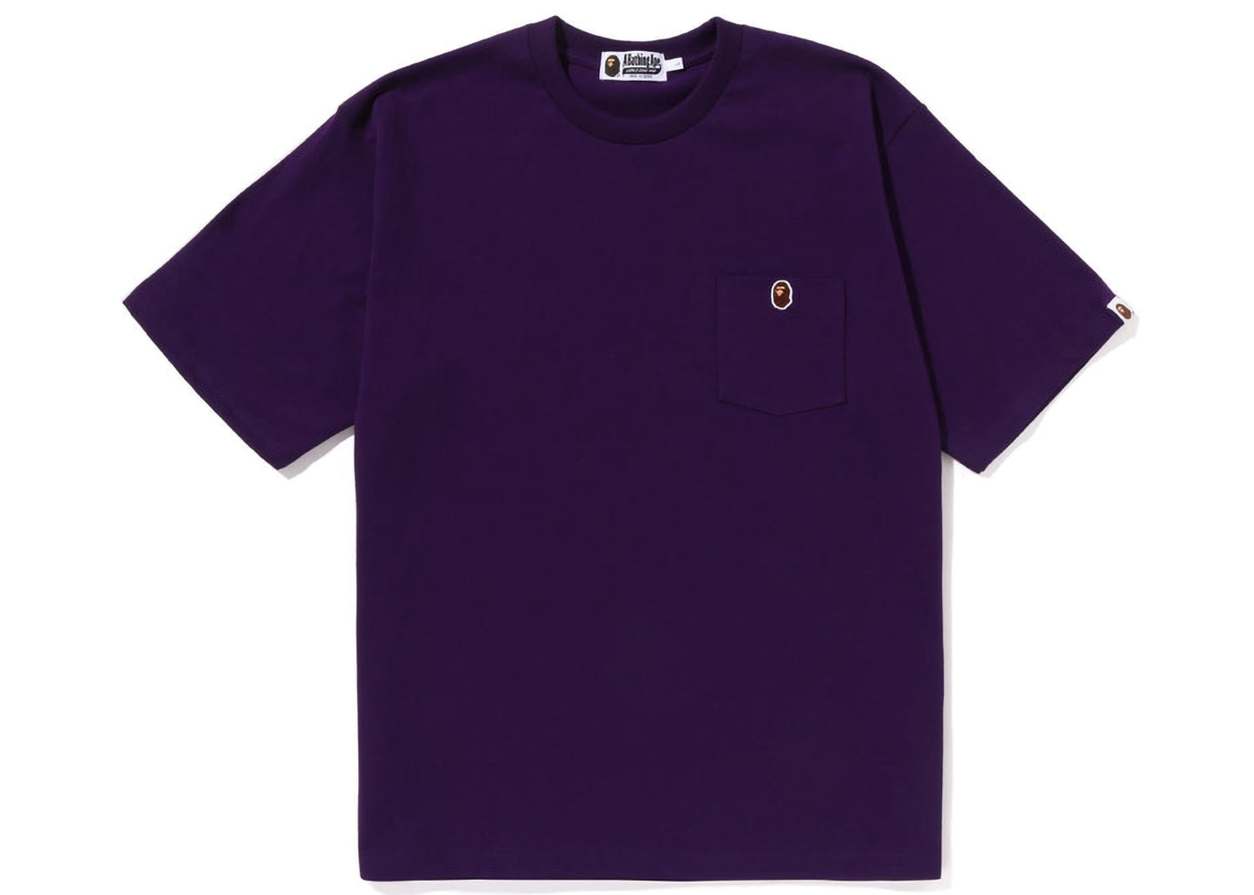 BAPE Ape Head One Point Relaxed Fit Pocket Tee (SS23) Purple Men's