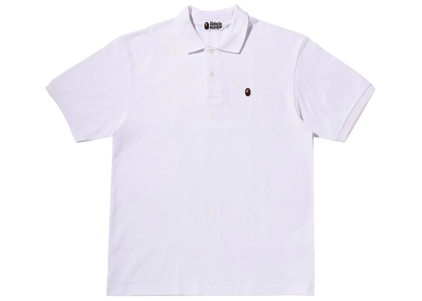 BAPE Ape Head One Point Relaxed Fit Polo White Men's - SS22/SS23 - US
