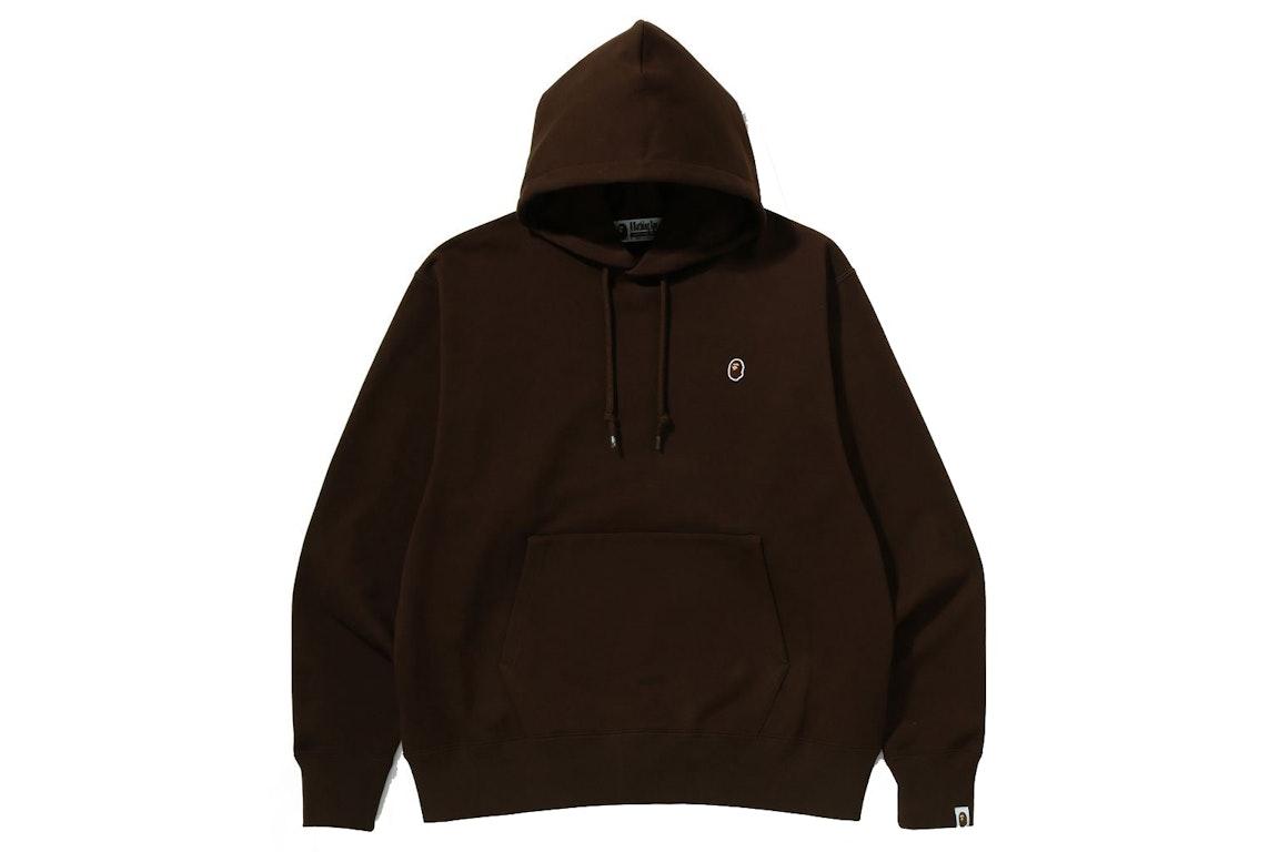 Pre-owned Bape Ape Head One Point Relaxed Fit Pullover Hoodie Brown