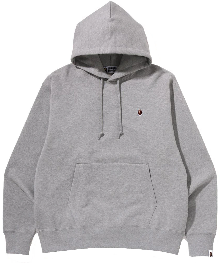 BAPE Ape Head One Point Relaxed Fit Pullover Hoodie Gray Men's - FW21 - US