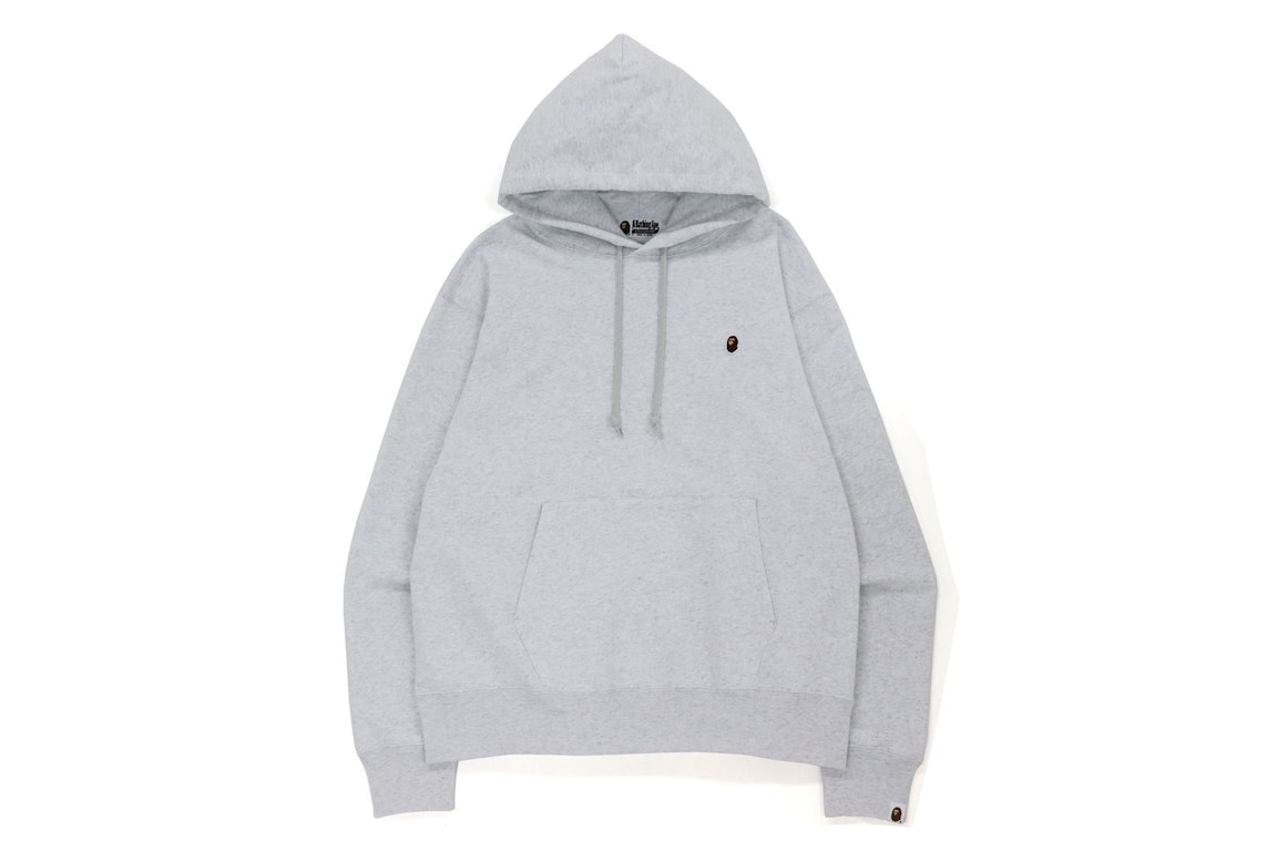 Pre-owned Bape Ape Head One Point Relaxed Fit Pullover Hoodie Grey