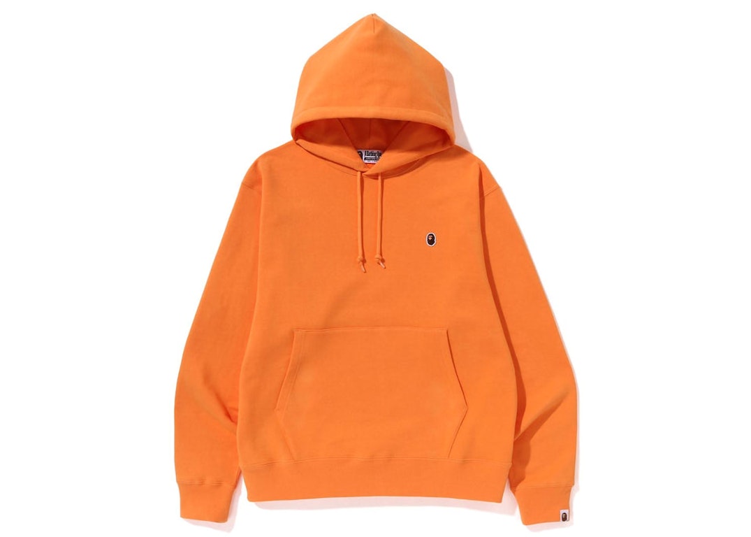 Pre-owned Bape Ape Head One Point Relaxed Fit Pullover Hoodie (ss23) Orange
