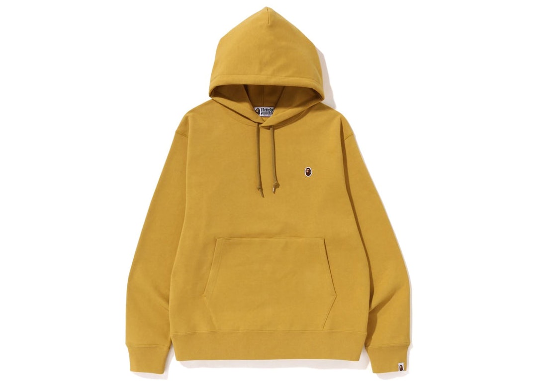 Pre-owned Bape Ape Head One Point Relaxed Fit Pullover Hoodie (ss23) Yellow