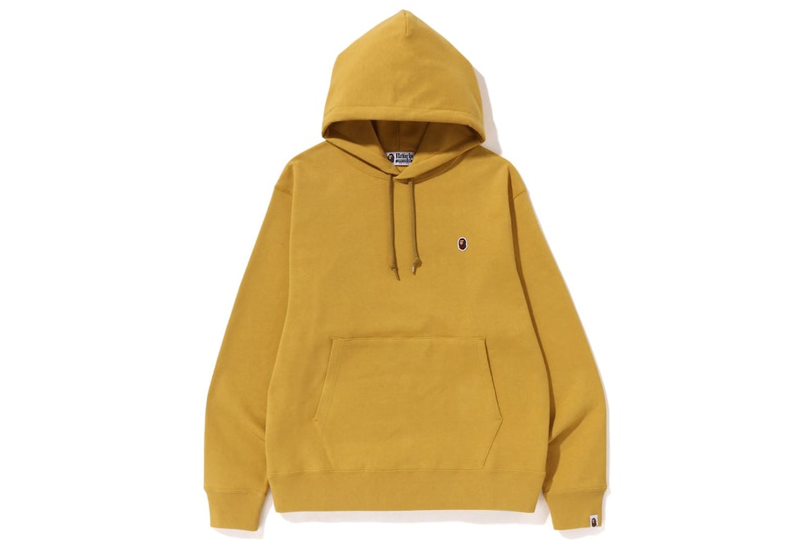 Pre-owned Bape Ape Head One Point Relaxed Fit Pullover Hoodie (ss23) Yellow