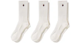 BAPE Ape Head One Point Socks (3 Pack) White