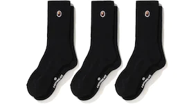 BAPE Ape Head One Point Socks (3pack) Black