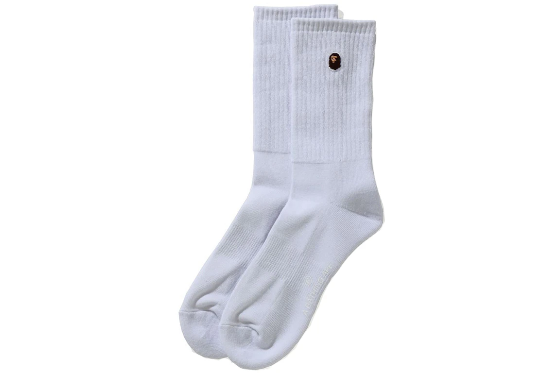 BAPE Ape Head One Point Socks (SS21) White