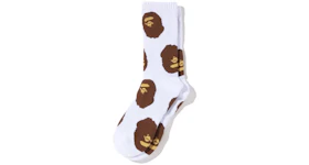 BAPE Ape Head Pattern Socks White