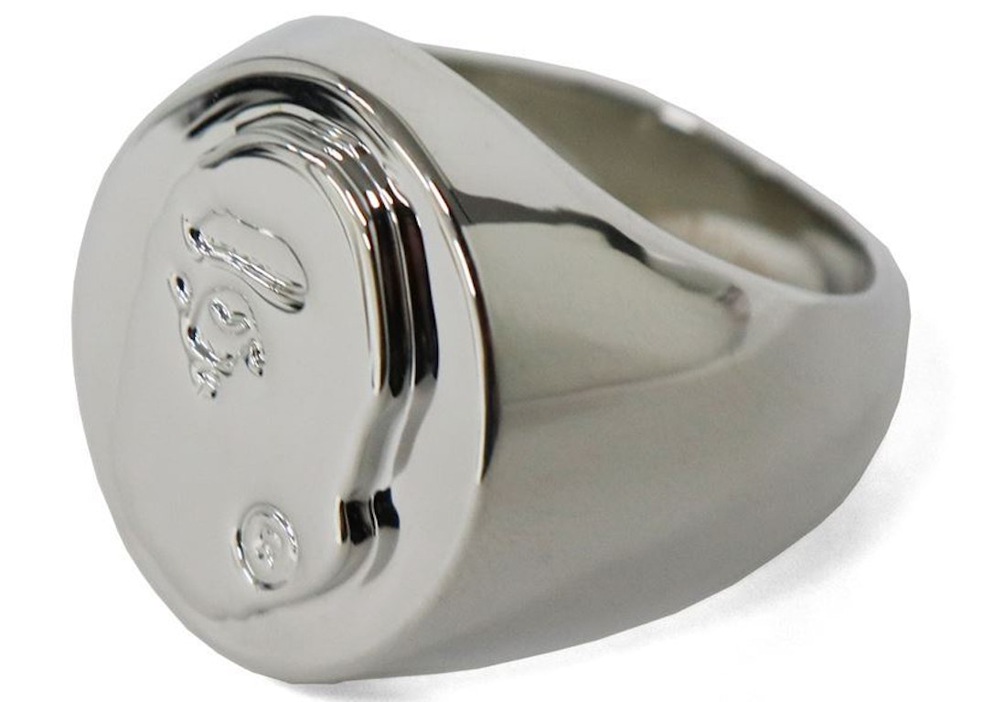 Pre-owned Bape Ape Head Ring (fw21) Silver