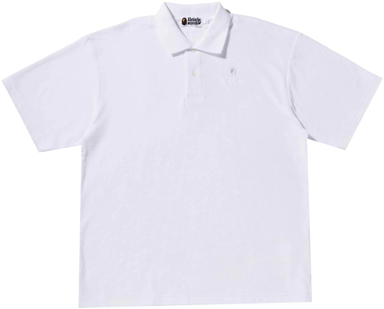 BAPE Ape Head Towelling Relaxed Fit Polo White Men's - SS22 - US