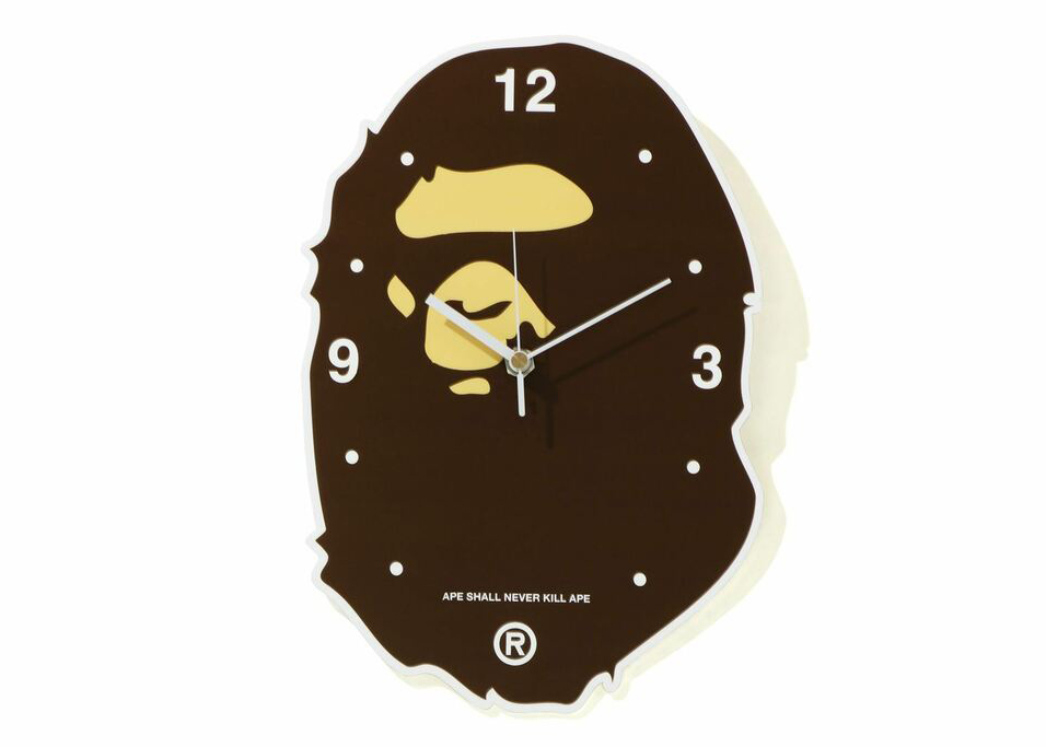 BAPE Ape Head Wall Clock Brown - JP