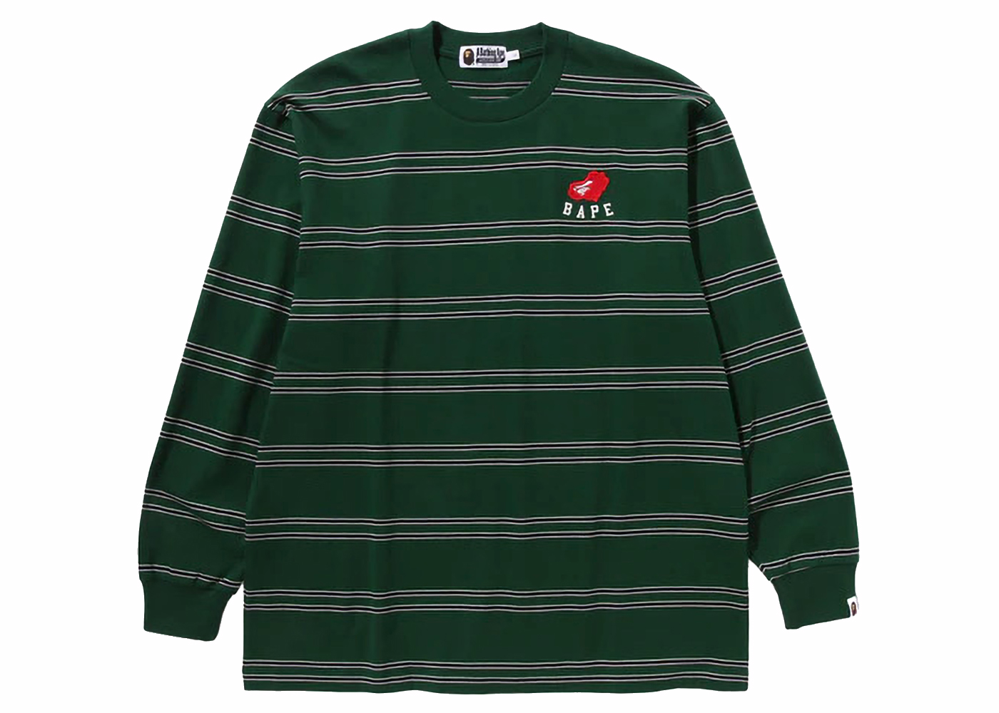 BAPE Ape Heart Hoop L/S Tee Green