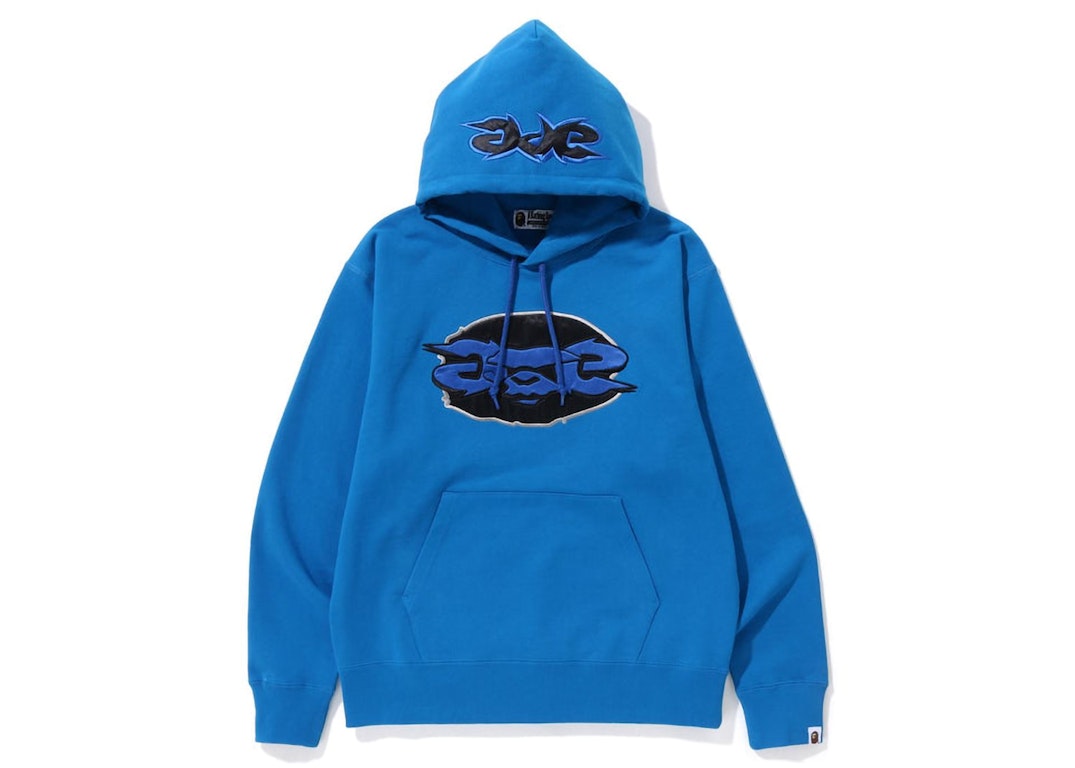 Pre-owned Bape Ape Relaxed Fit Pullover Hoodie (fw22) Blue
