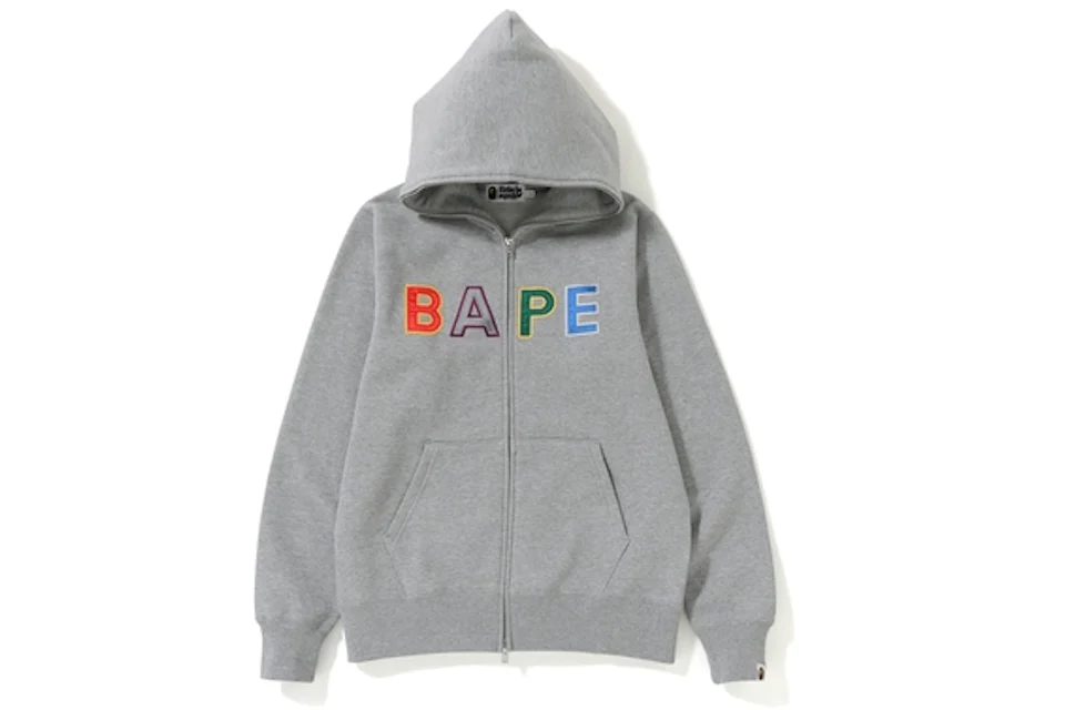 BAPE Applique Full Zip Hoodie Grey