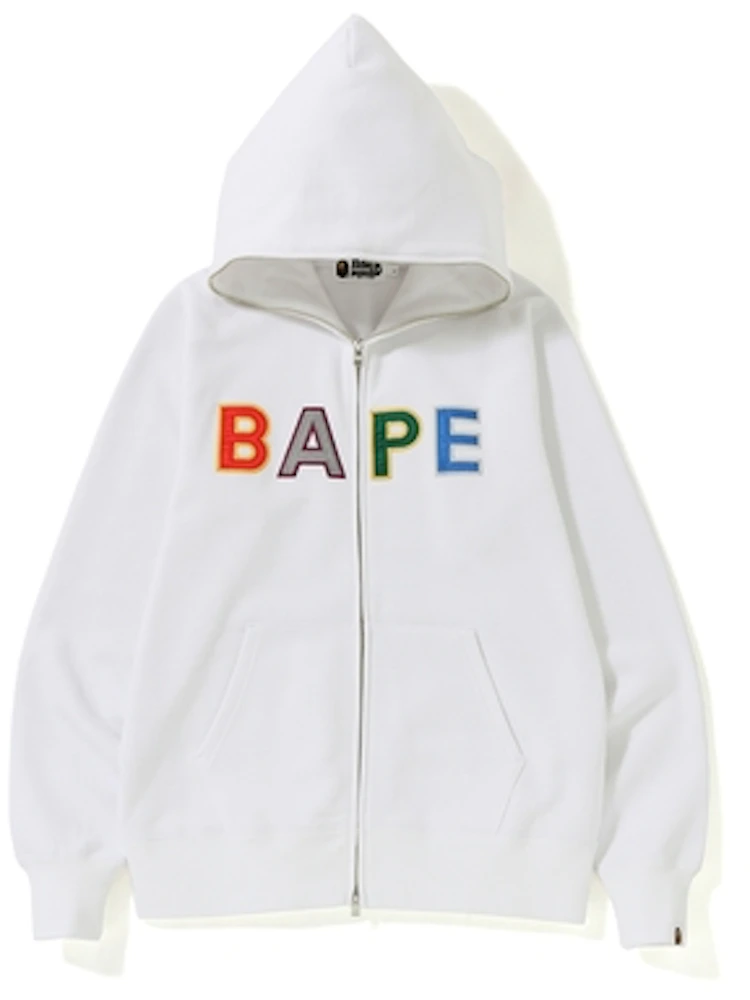 BAPE Monogram Full Zip Hoodie White Men's - FW18 - US
