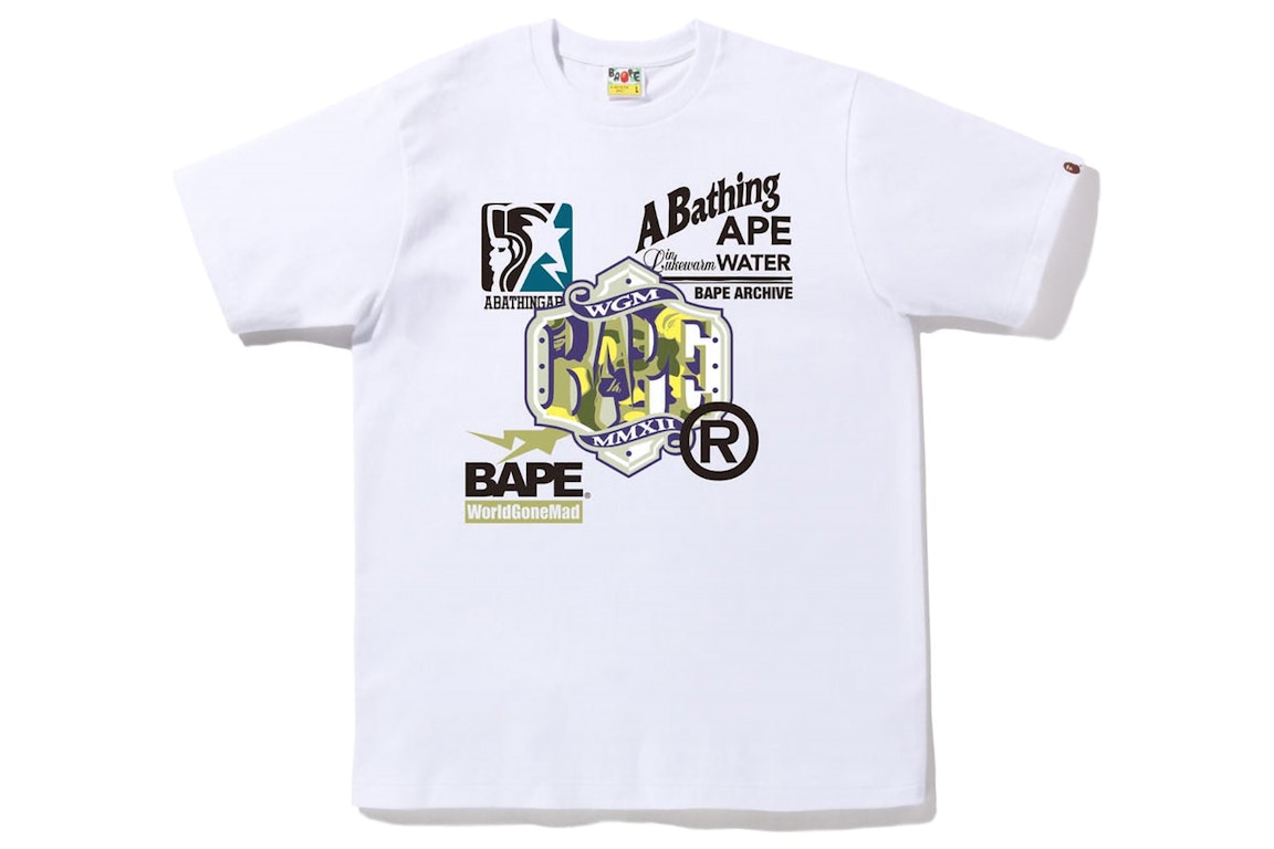 Click to view more detailed imagery on our partner's website Pre-owned Bape Archive Graphic #10 Tee White