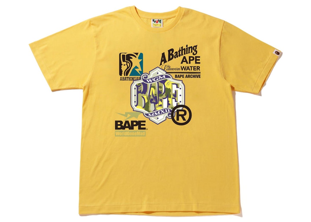 Pre-owned Bape Archive Graphic #10 Tee Yellow