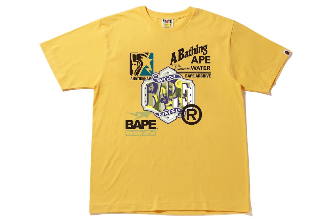 Pre-owned Bape Archive Graphic #10 Tee Yellow