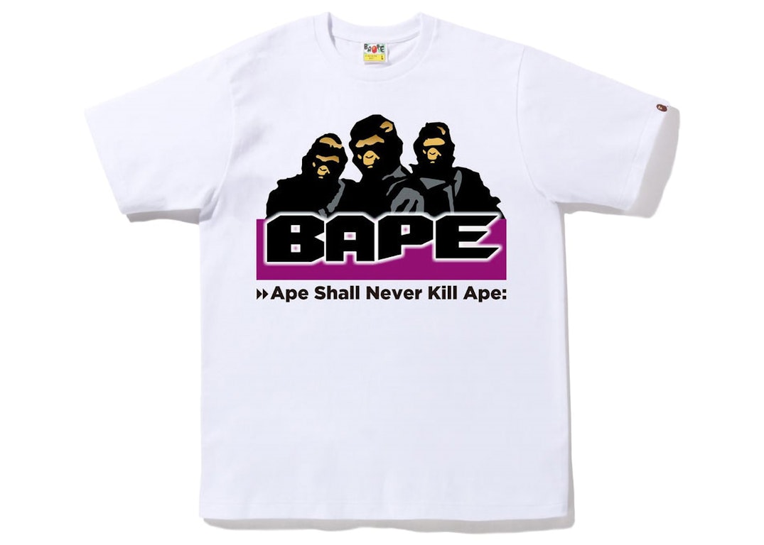 Pre-owned Bape Archive Graphic #8 Tee White