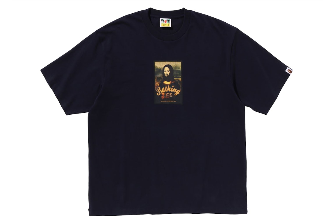 Pre-owned Bape Art Print Relaxed Fit Tee Navy Blue