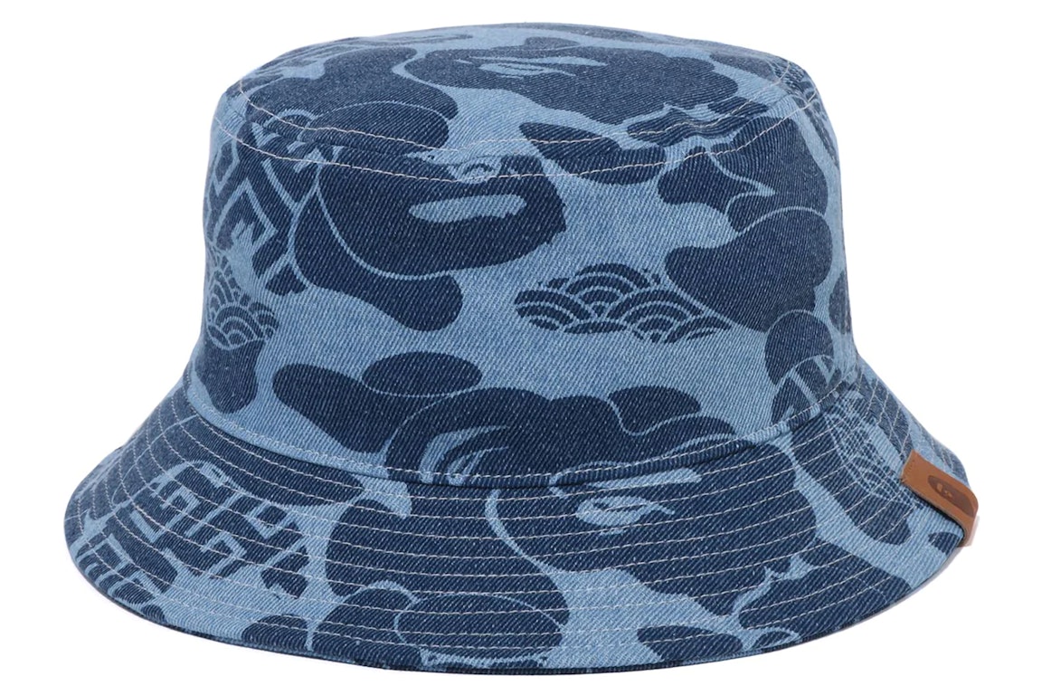 Pre-owned Bape Asia Camo Denim Hat Indigo