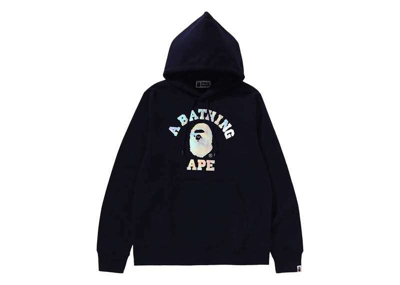 BAPE Aurora College Pullover Hoodie Navy Men's SS25 US
