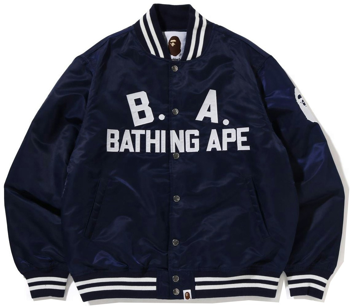 BAPE B.A Nylon Varsity Jacket Blue - FW21