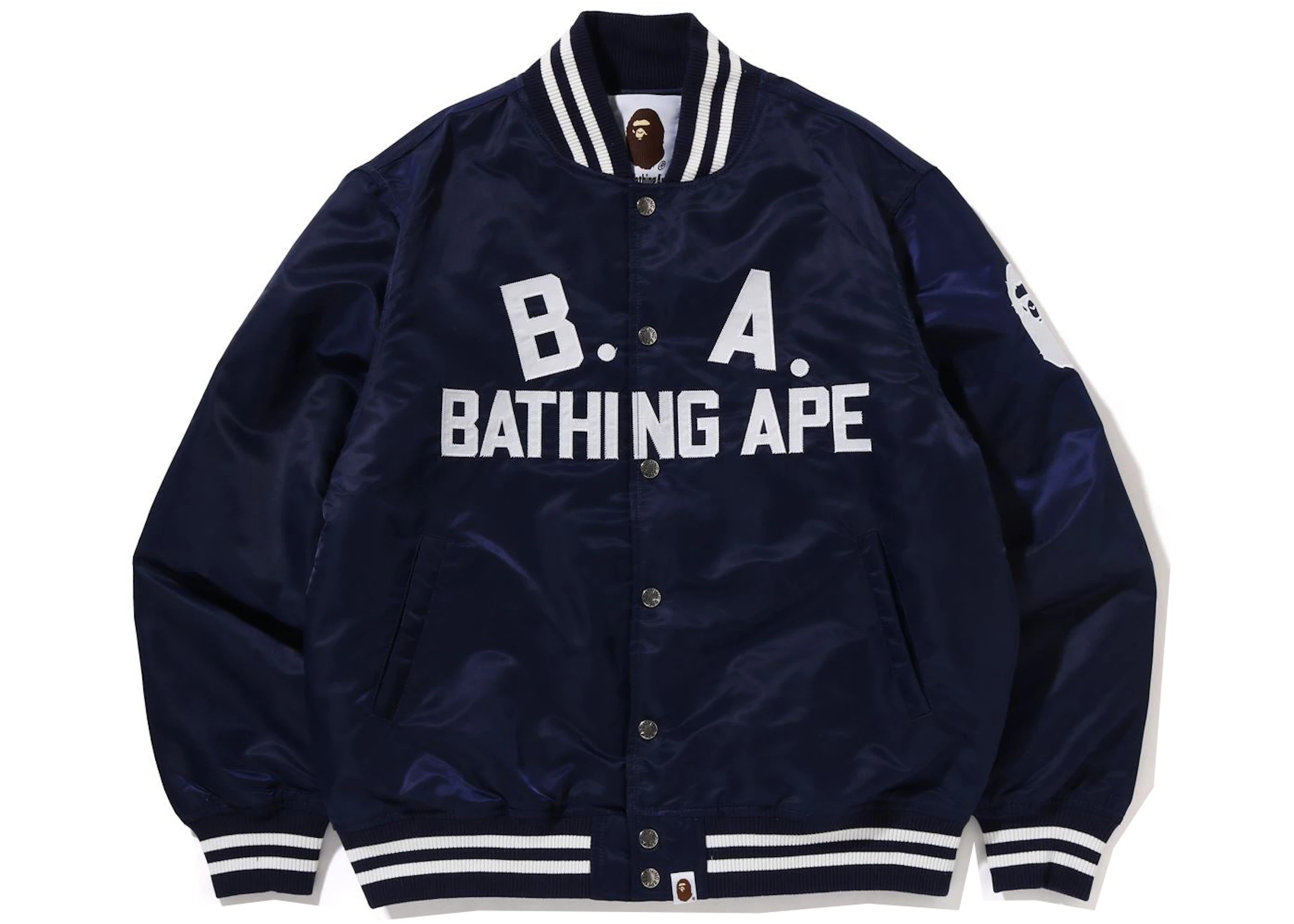 BAPE B.A Nylon Varsity Jacket Blue - FW21 - IT