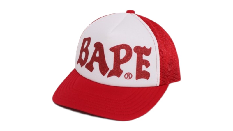 BAPE BAPE Glitter Print Mesh Cap Bright Red メンズ - SS26 - JP
