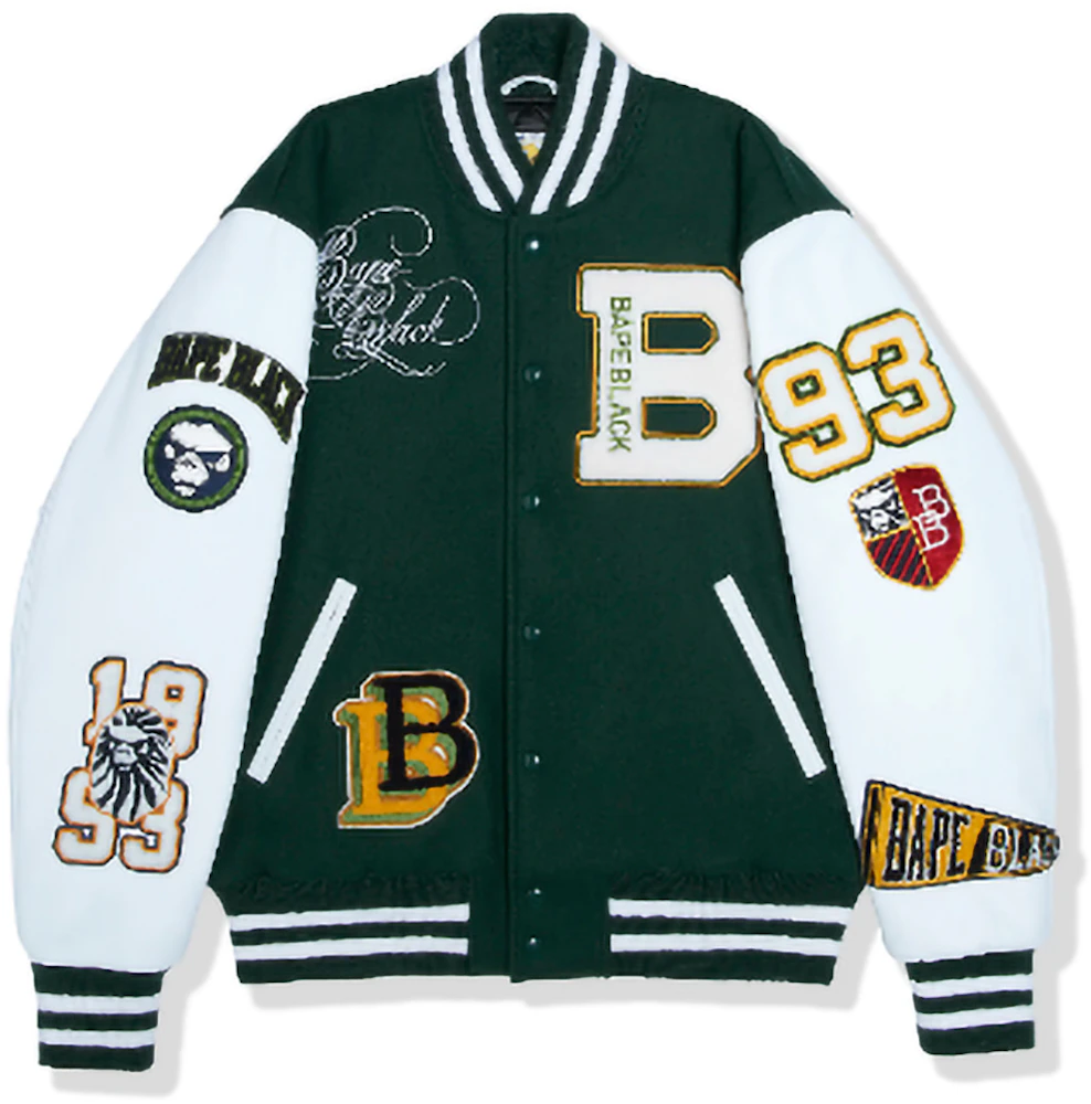 BAPE BLACK Golden Bear Sportswear Varsity Jacket Green Men's - FW22 - US