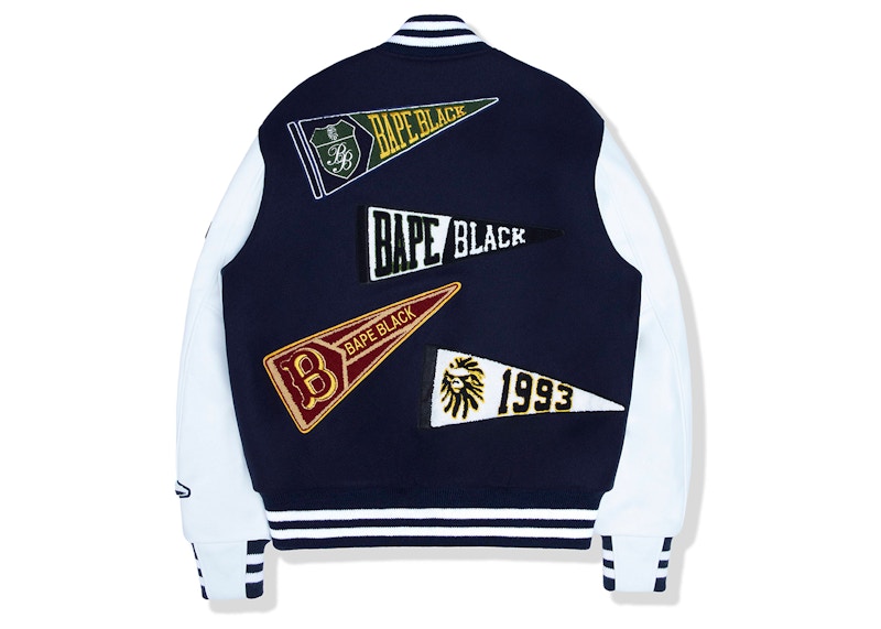 BAPE BLACK Golden Bear Sportswear Varsity Jacket Navy Men's - FW22 - US