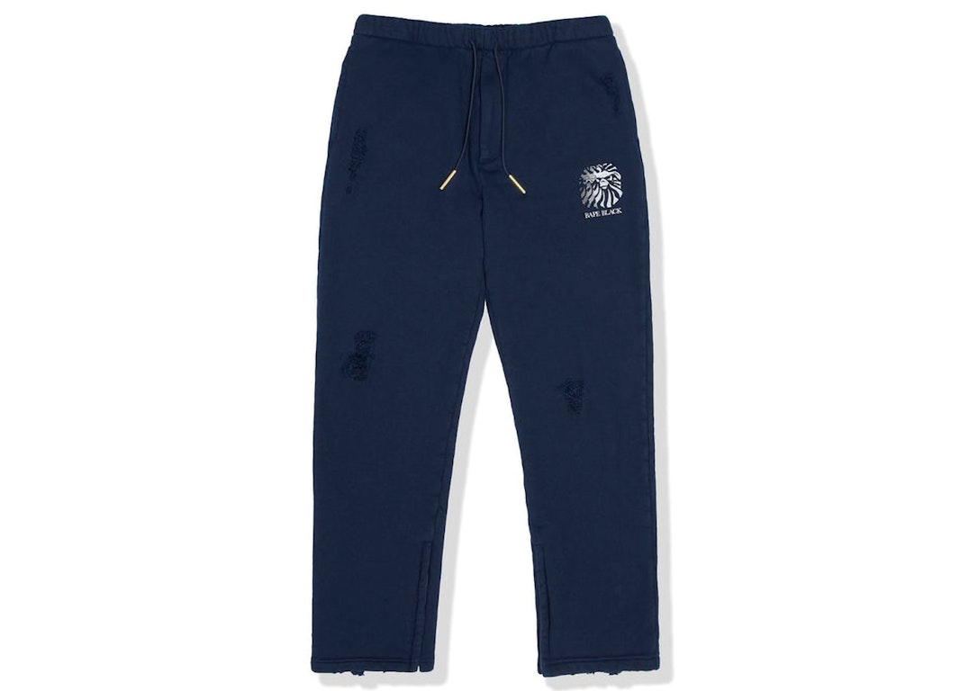 Pre-owned Bape Black Label Distressed Sweat Pants Navy