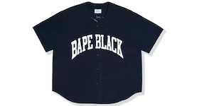 BAPE BLACK Logo Baseball Shirt Navy