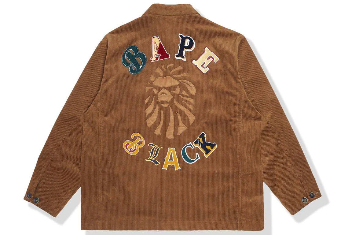 BAPE BLACK Logo Corduroy Work Jacket Beige
