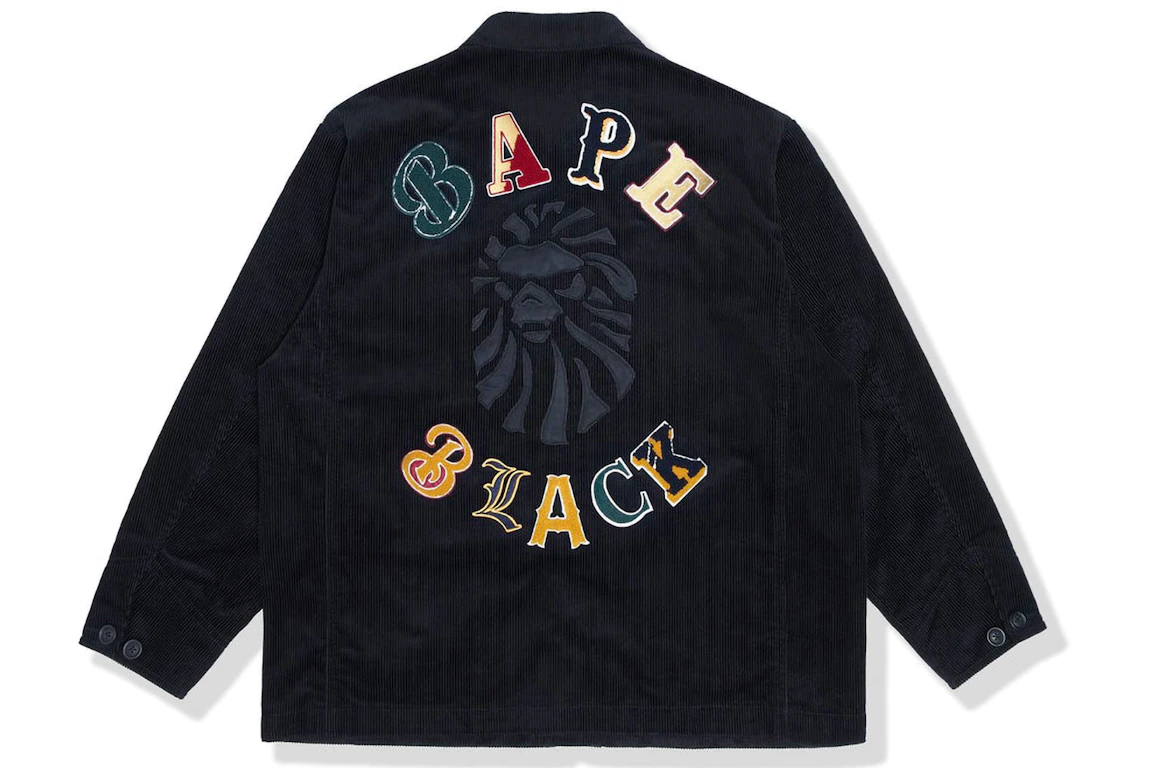 BAPE BLACK Logo Corduroy Work Jacket Black