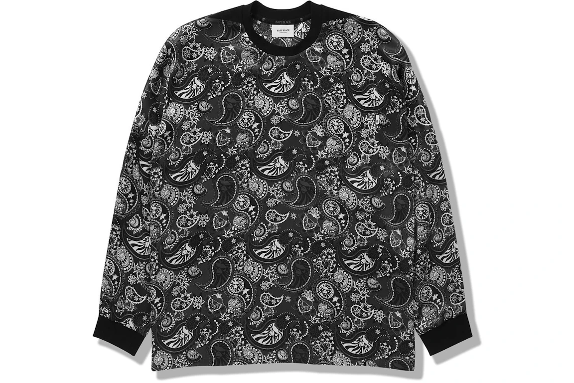 BAPE BLACK Silk Long Sleeve Tee Black