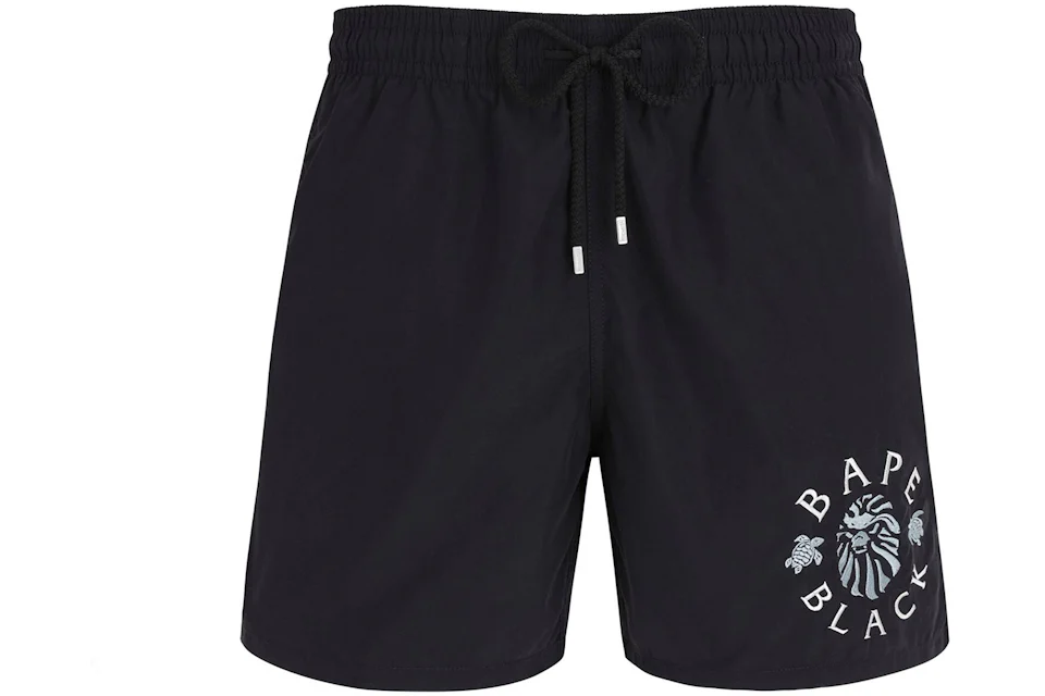 BAPE BLACK x Vilebrequin Logo Emborodery Swimming Shorts Black