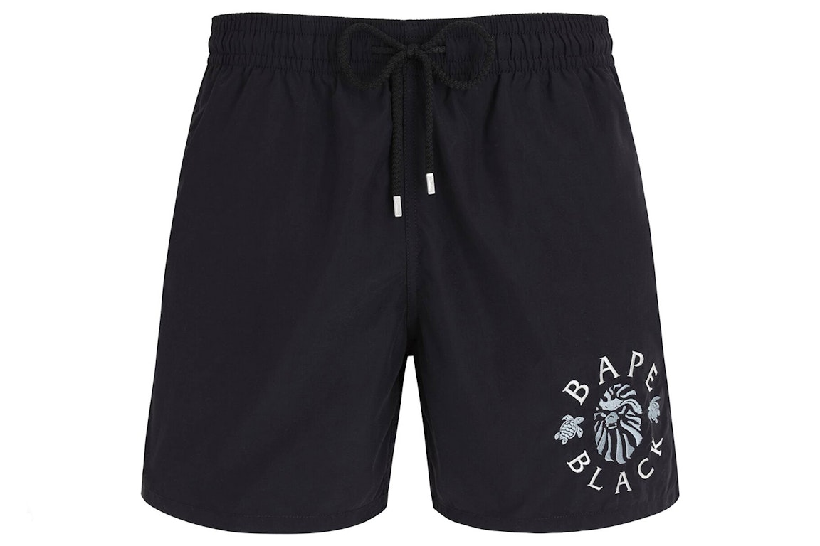 Pre-owned Bape Black X Vilebrequin Logo Emborodery Swimming Shorts Black