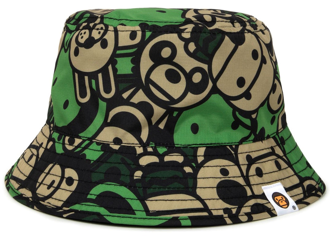 Pre-owned Bape Baby Milo #2 Reversible Bucket Hat Green/black
