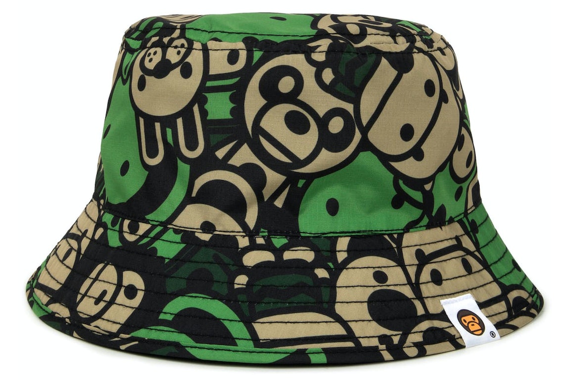 Pre-owned Bape Baby Milo #2 Reversible Bucket Hat Green/black