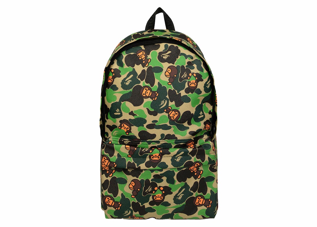 Pre-owned Bape Baby Milo Abc Camo Large Backpack Green