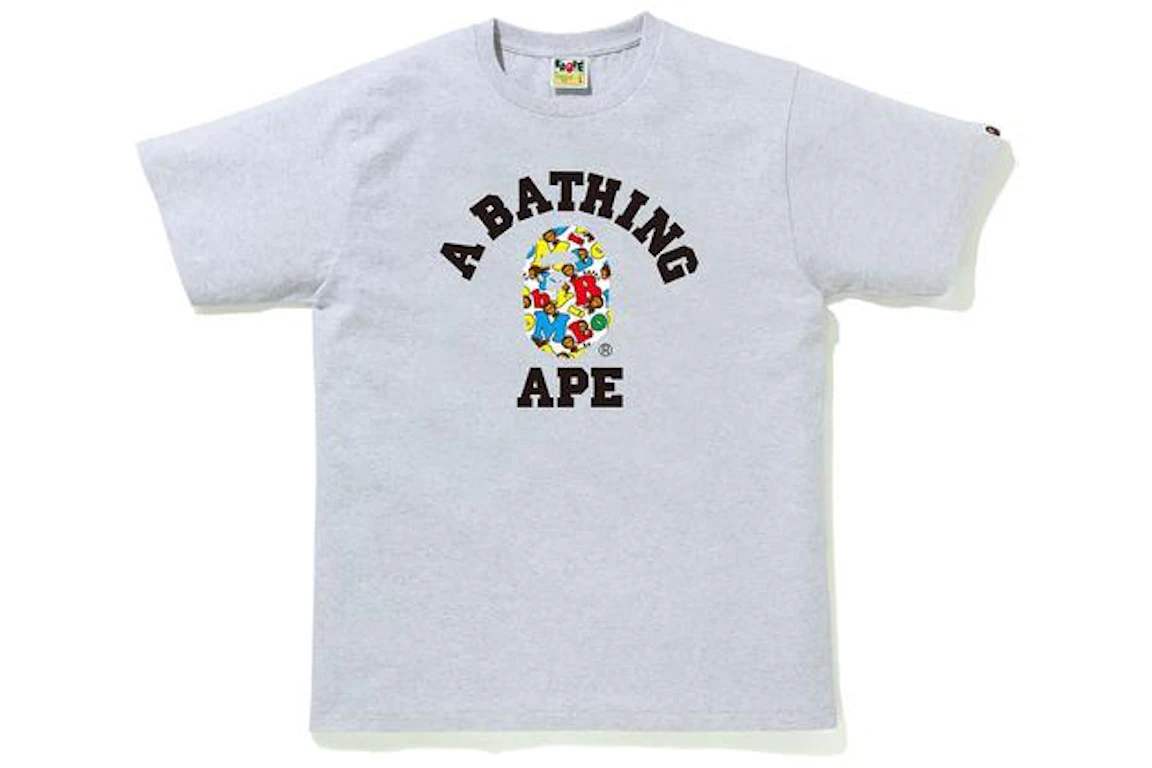 BAPE Baby Milo Alphabet College Tee Gray